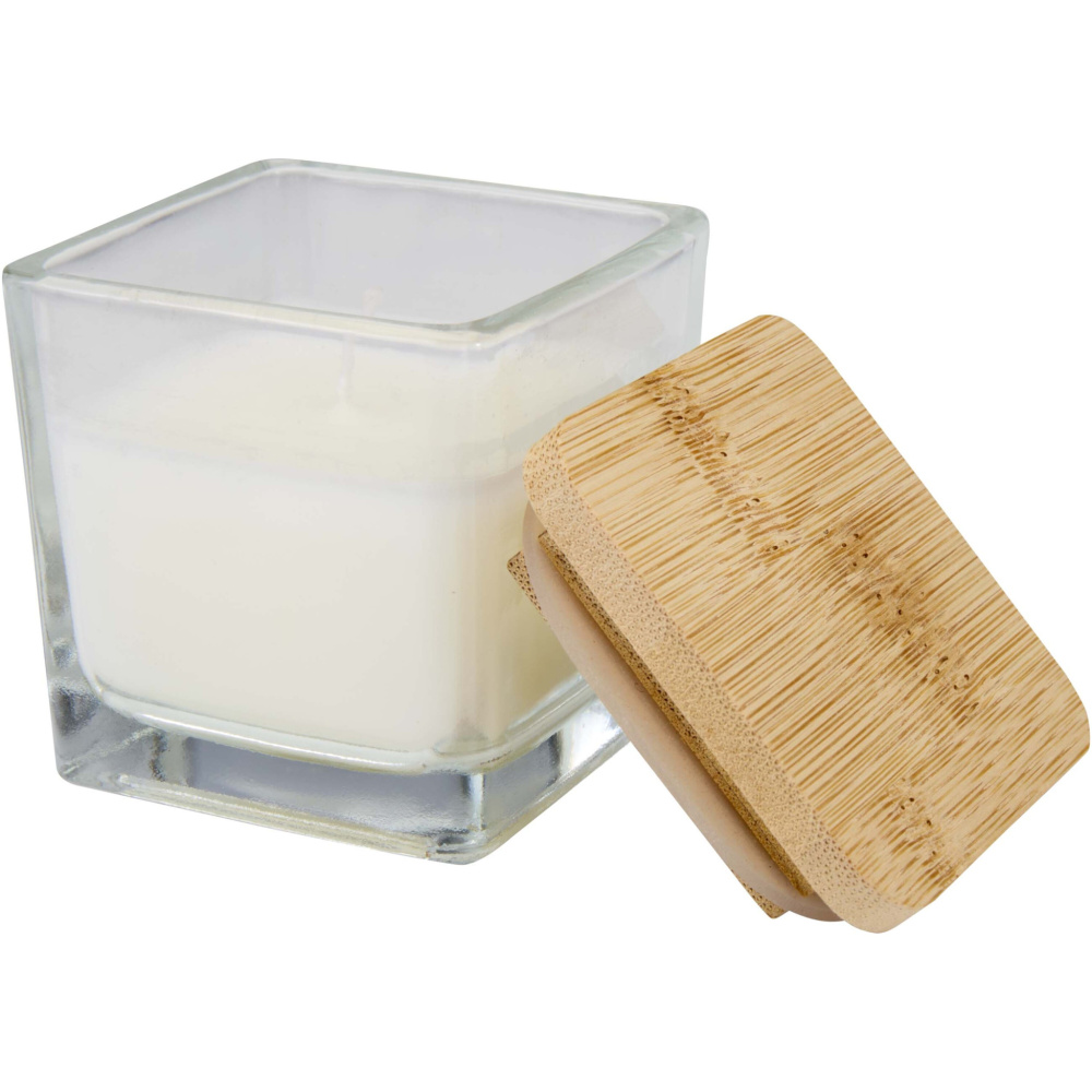 Logotrade promotional gifts photo of: Ambra square glass candle with bamboo lid