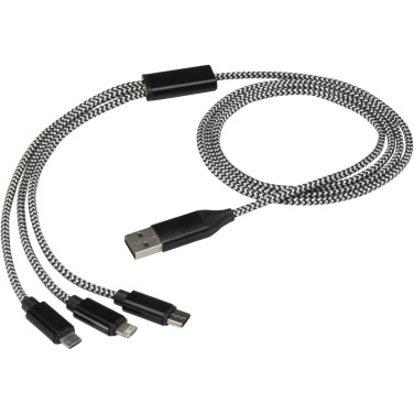 Logo trade promotional giveaways picture of: Alphecca recycled aluminium and RPET 5-in-1 charging cable 