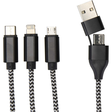 Logotrade promotional item picture of: Alphecca recycled aluminium and RPET 5-in-1 charging cable 