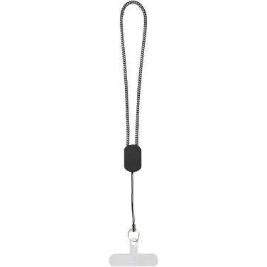 Logo trade promotional merchandise picture of: Arich RCS recycled wrist lanyard with built-in 20W Type-C charging cable