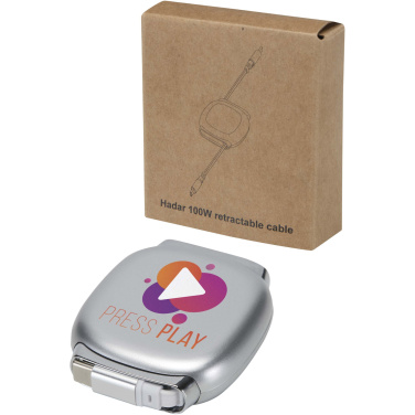 Logotrade promotional giveaways photo of: Alphard 100W recycled plastic retractable CarPlay PD fast charging cable