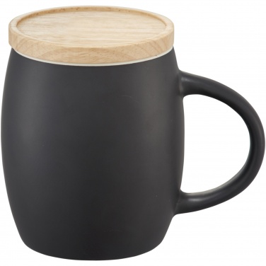 Logo trade reklaamtoote pilt: Kolde 400 ml keraamiline kruus puidust alusega