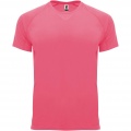 Bahreini lühikeste varrukatega meeste spordisärk, Fluor Lady Pink