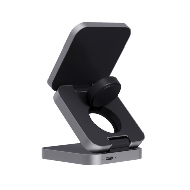 Logo trade reklaamkingi pilt: Terra RCS taaskasutatud alumiiniumist kokkupandav kolm ühes 15 W laadija