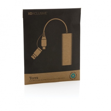 Logotrade reklaamkingi foto: Terra RCS taaskasutatud alumiiniumist jaotur 3 USB-pordiga