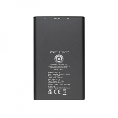 Logotrade meened pilt: Terra RCS taaskasutatud alumiiniumist 5000 mAh akupank 5W juhtmevaba