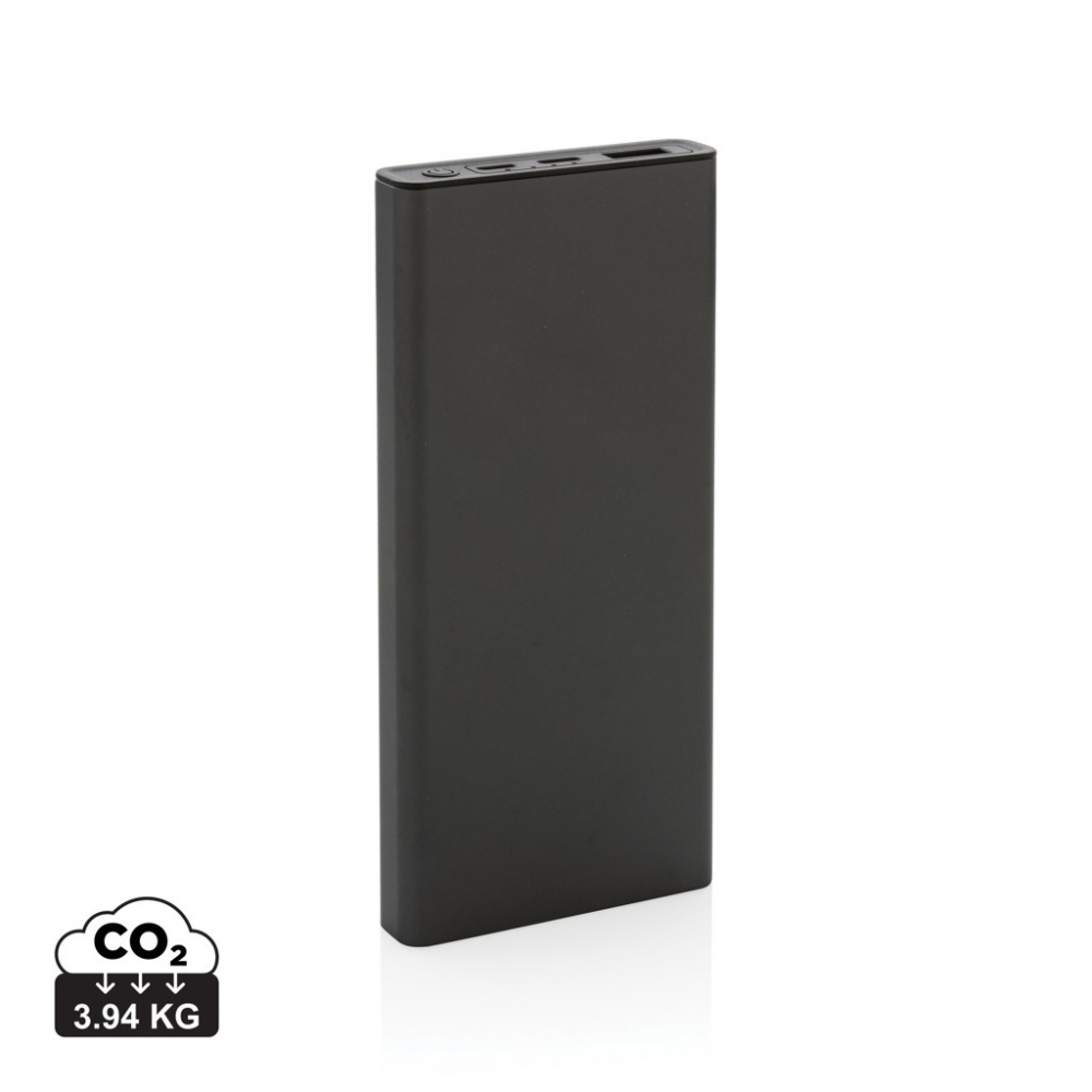 Logotrade reklaamtoote foto: Terra RCS taaskasutatud 18 W alumiiniumist akupank 10 000 mAh