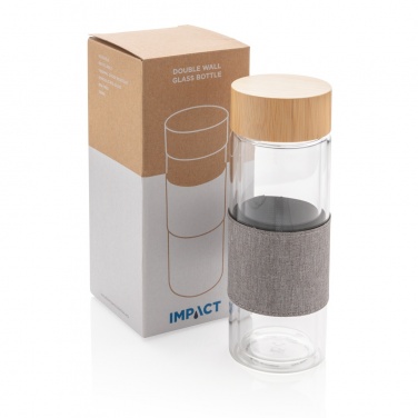 Logo trade reklaamkingituse pilt: Impact topeltseinaga borosilikaatklaasist pudel