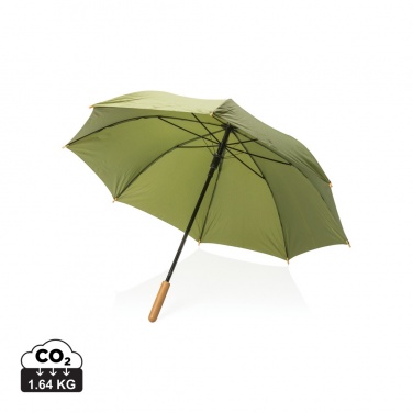 Logotrade reklaamtoote foto: 23" Impact AWARE™ RPET 190T automaatselt avatav bambusest vihmavari