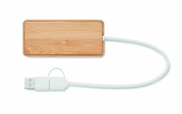 Logo trade firmakingituse pilt: Bambusest USB 3 pordiga jaotur