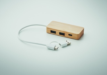 Logotrade ärikingid pilt: Bambusest USB 3 pordiga jaotur