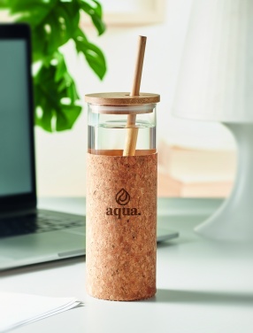 Logo trade ärikingid foto: Korgist ümbrise ja bambusest kaanega joogitops, 450 ml