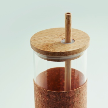 Logo trade firmakingitused foto: Korgist ümbrise ja bambusest kaanega joogitops, 450 ml