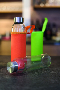 Logotrade ärikingitused pilt: Klaaspudel Klagenfurt roostevabast terasest korgiga 500 ml