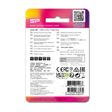 Logo trade firmakingituse pilt: Pendrive 3.0 Silicon Power JEWEL J80 TITANIUM 16GB