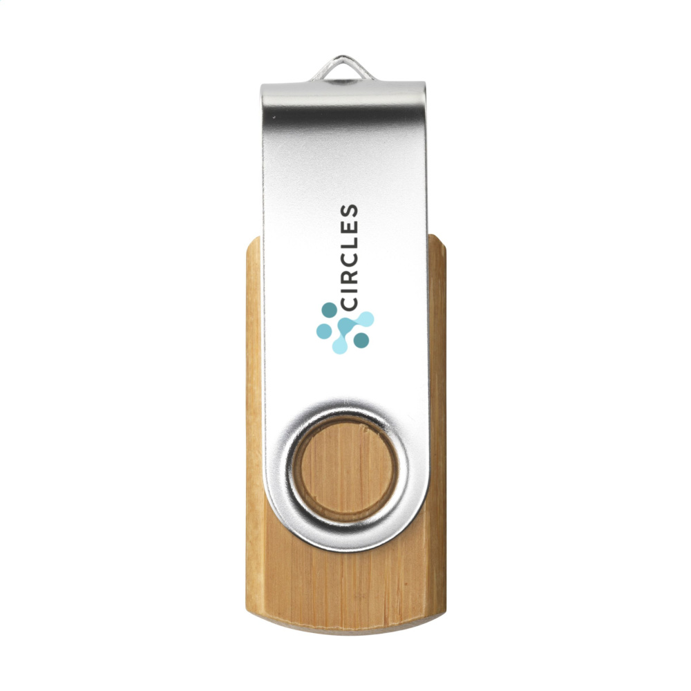 Logo trade reklaamkingituse pilt: USB Twist Bamboo laost 16 GB