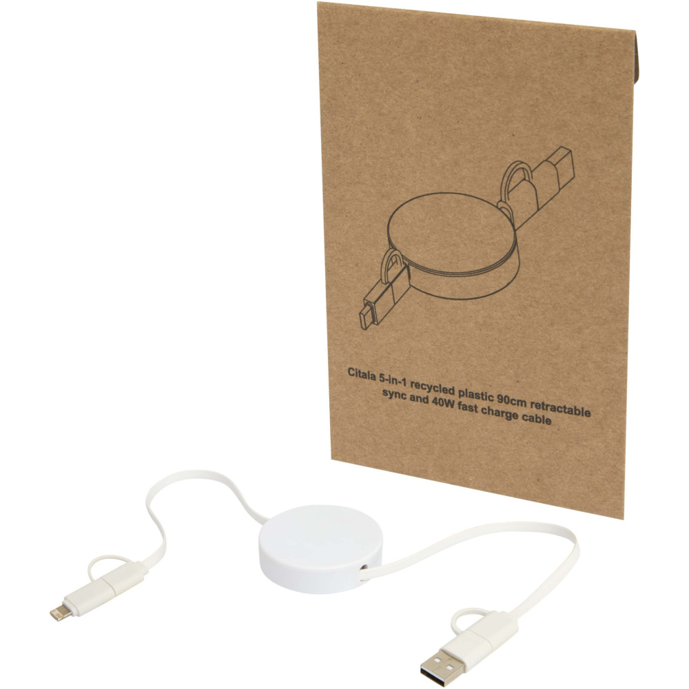 Logotrade meene foto: Citala 5-in-1 taaskasutatud plastist 90 cm kiirlaadimiskaabel