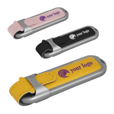Logo trade meene pilt: Nahkne USB-mälupulk