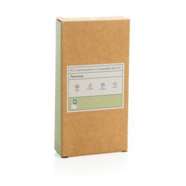 Logo trade reklaamtooted foto: Aervina RCS taaskasutatud plastist laetav lauaventilaator