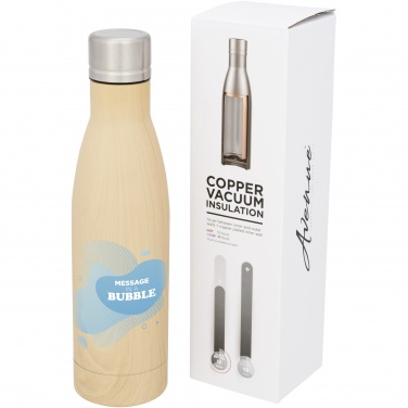 Logo trade liikelahja kuva: Vasa 500 ml puukuvioitu kuparityhjiöeristetty pullo
