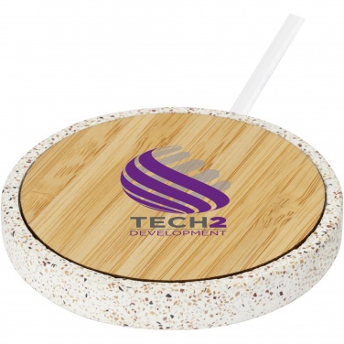 Logo trade liikelahjat tuotekuva: Terrazzo 10 W:n langaton latausalusta bambusta