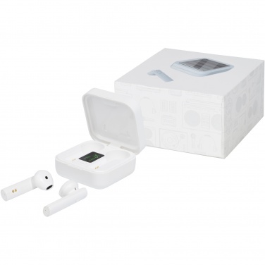 Logo trade liikelahja mainoslahja tuotekuva: Tayo TWS-nappikuulokkeet aurinkolaturilla 