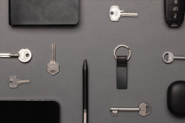 Logo trade mainoslahjat tuotekuva: Ylellinen PU-avaimenperä RCS kierrätettyä sinkkiseosta