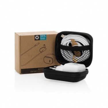 Logo trade liikelahjat mainoslahjat kuva: Boost RCS kierrätetty PET 20W USB-C 2 kpl lataussetti