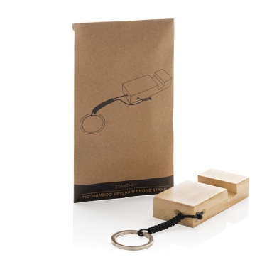 Logotrade mainoslahja ja liikelahja kuva: Standkey puhelinteline avaimenperä bambua