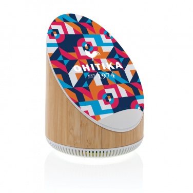 Logo trade liikelahjat mainoslahjat kuva: Ovate bambuinen 5W kaiutin 15W langattomalla laturilla