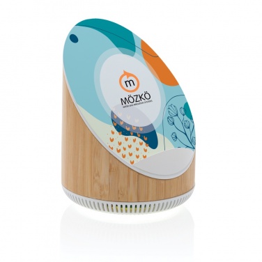 Logotrade mainoslahjat ja liikelahjat tuotekuva: Ovate bambuinen 5W kaiutin 15W langattomalla laturilla