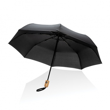 Logotrade mainostuotet kuva: 21" Impact AWARE™ RPET 190T auto open/close bambusateenvarjo