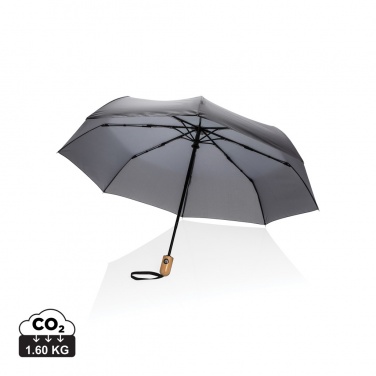 Logo trade liikelahja kuva: 21" Impact AWARE™ RPET 190T auto open/close bambusateenvarjo