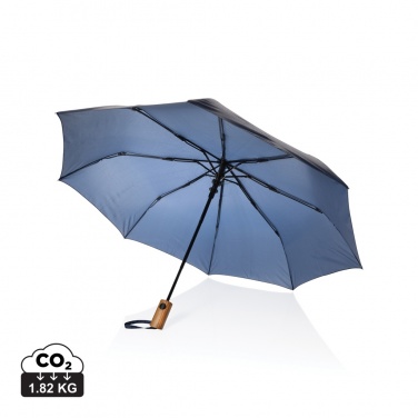 Logo trade mainoslahja kuva: Kaycey 21" AWARE™ RPET Akaasiapuinen mini sateenvarjo