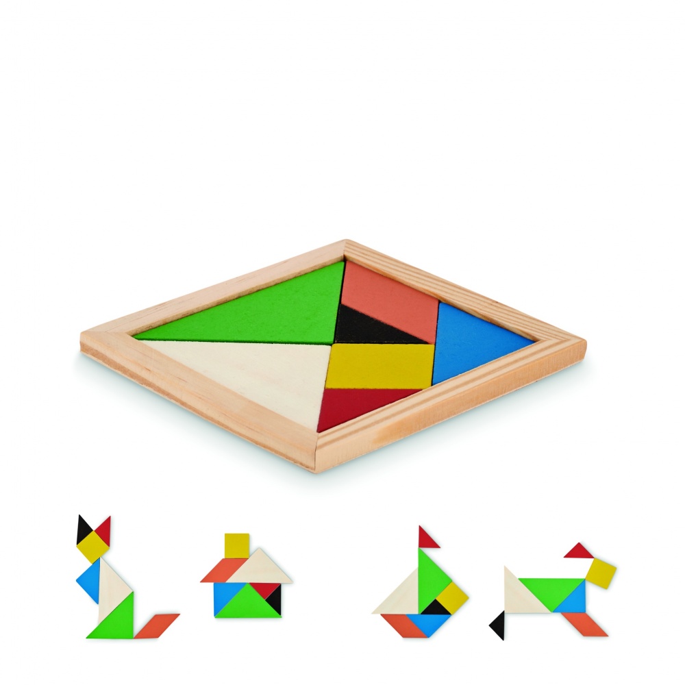 Logotrade liikelahja tuotekuva: Tangram-palapeli puusta