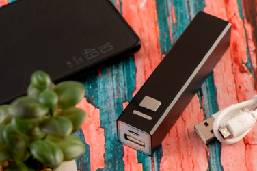 Logotrade mainoslahja tuotekuva: Metallinen virtapankki PORT HOPE 2200mAh