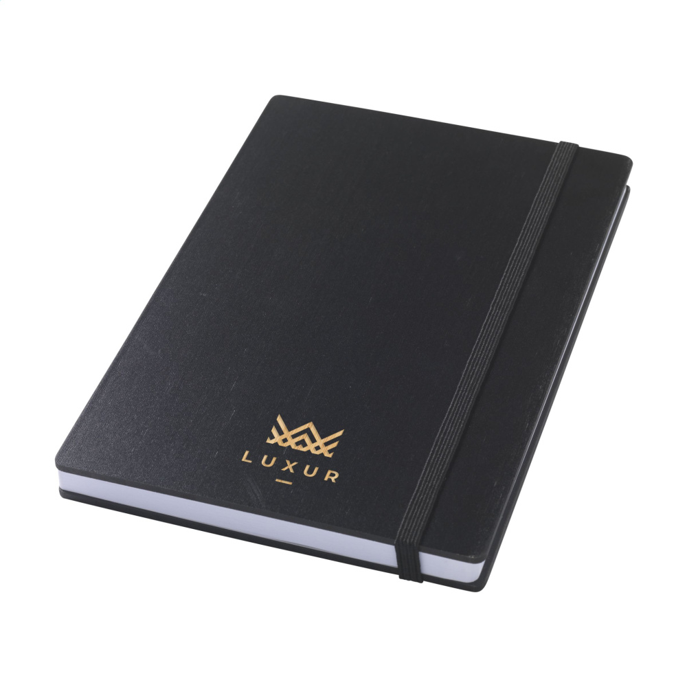Logo trade liikelahja kuva: Bamboo Journal Naked Spine Paper Notebook Musta A5