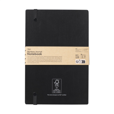 Logotrade liikelahja mainoslahja kuva: Bamboo Journal Naked Spine Paper Notebook Musta A5