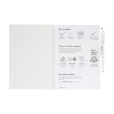Logo trade mainostuotet tuotekuva: MOYU Pyyhittävä kivipaperimuistikirja, pehmeäkantinen 18 sivua