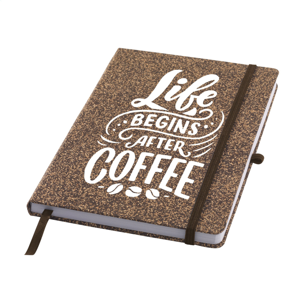 Logo trade mainostuotet tuotekuva: CoffeeGround korkkipaperi muistikirja A5