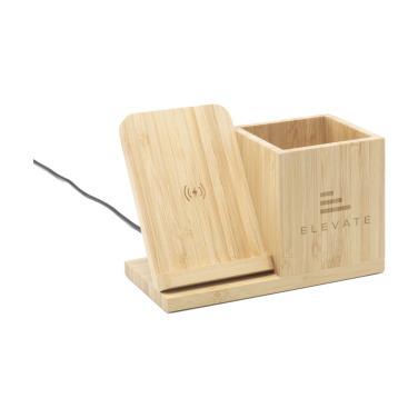Logo trade mainoslahjat tuotekuva: Bamboo Boss 15W laturi/kynäpidike