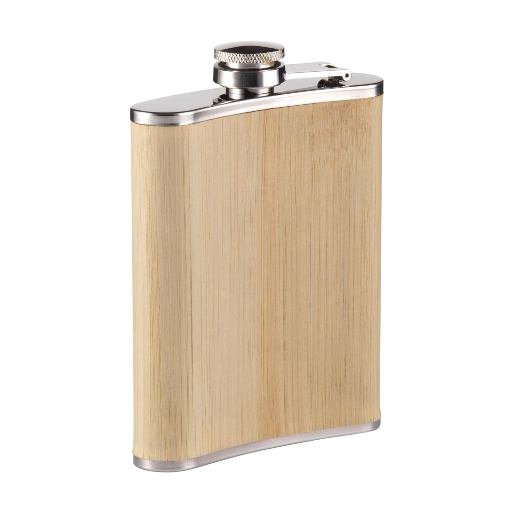 Logotrade mainostuote tuotekuva: Hipflask Bamboo 200 ml juomapullo