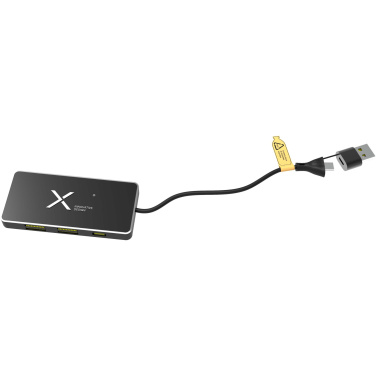 Logotrade liikelahja tuotekuva: SCX.design H20 8-in-1-USB-hubi kahdella tulolla ja 6 portilla