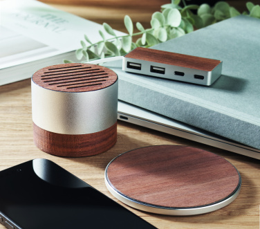 Logotrade mainostuote tuotekuva: Kierrätetystä alumiinista valmistettu kaiutin