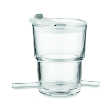 Logo trade liikelahja kuva: Lasipullo pillillä 400ml