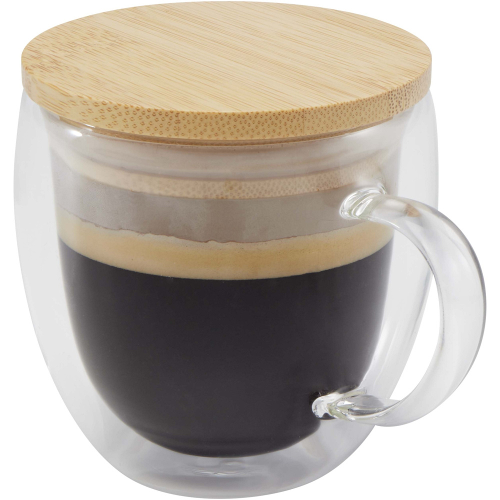 Logo trade liikelahjat mainoslahjat kuva: Lenora 250 ml:n lasikuppi bambukannella