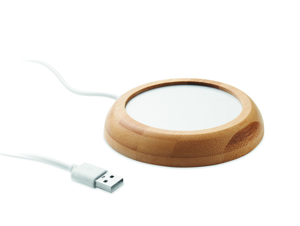 Logotrade liikelahja mainoslahja kuva: Bambuinen mukilämmitin USB:llä