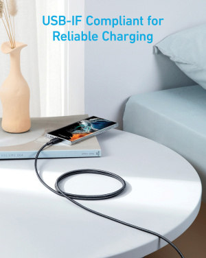 Logo trade mainoslahjat tuotekuva: Anker USB-C–USB-C-kaapeli, 1,8 metriä, 60 W