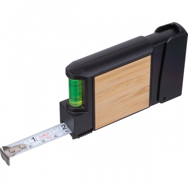 Logotrade liikelahjat mainoslahjat tuotekuva: 3 metrin mittanauha ja vatupassi HALIFAX