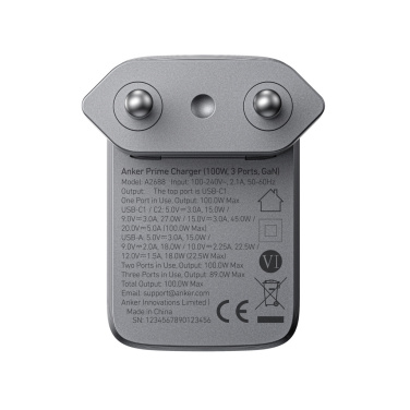 Logotrade liikelahja mainoslahja kuva: Anker Prime -laturi (100 W, 3 porttia, GaN)